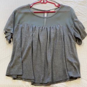 Gray Flowy Hollister Shirt